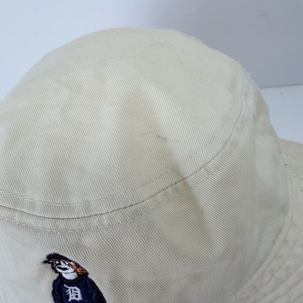 Detroit Tigers Mascot Paws TIGER Coney Island Beige Cotton Bucket Hat Melonwear - Picture 3 of 6